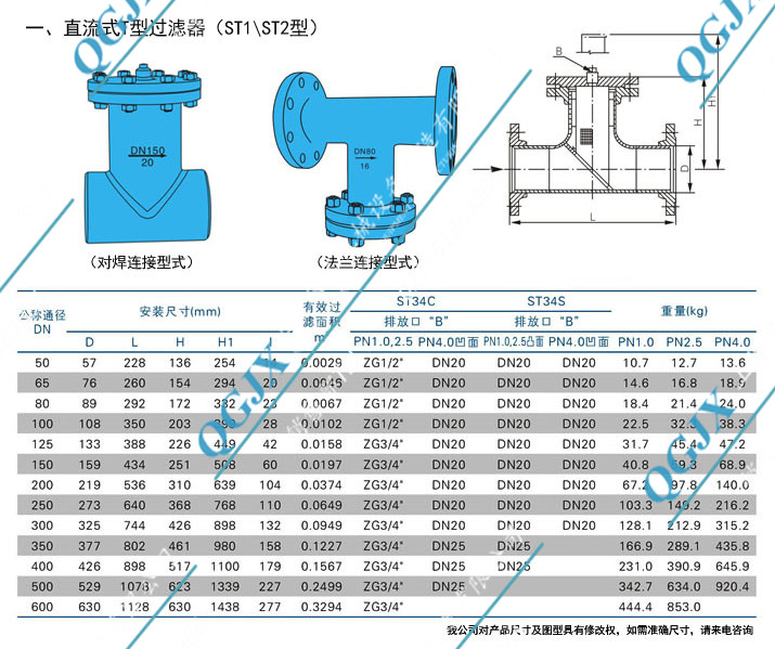 直通式T型过滤器